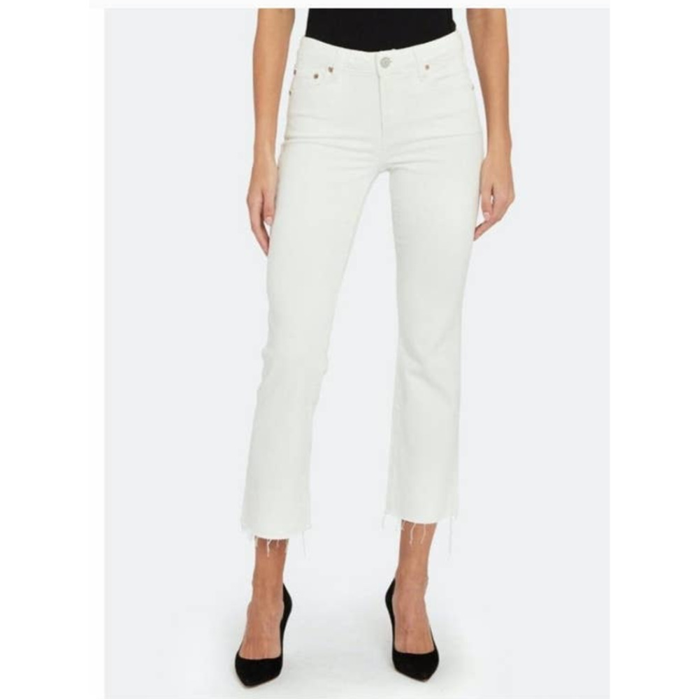 TRAVE Denim Colette White Kick Flare Raw Hem Casual Jeans‎ Size 26